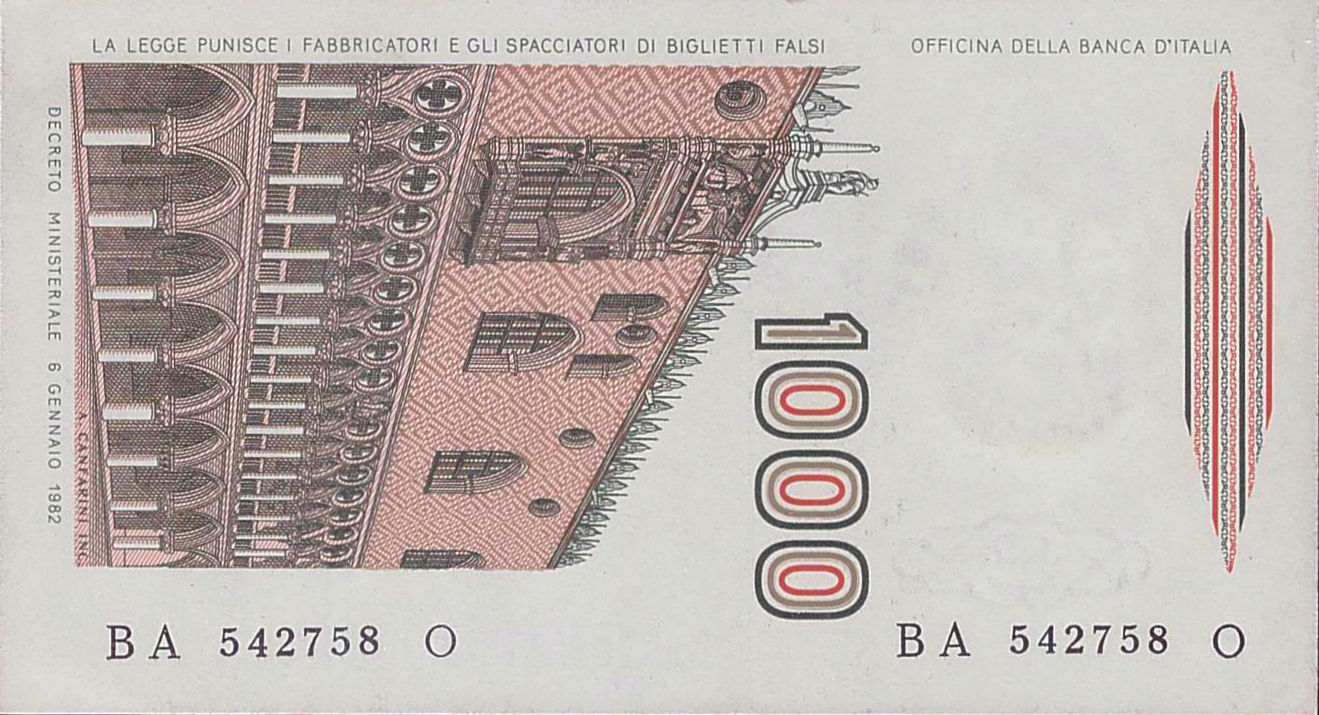 Italy 1000 1982 UNC P-109/a